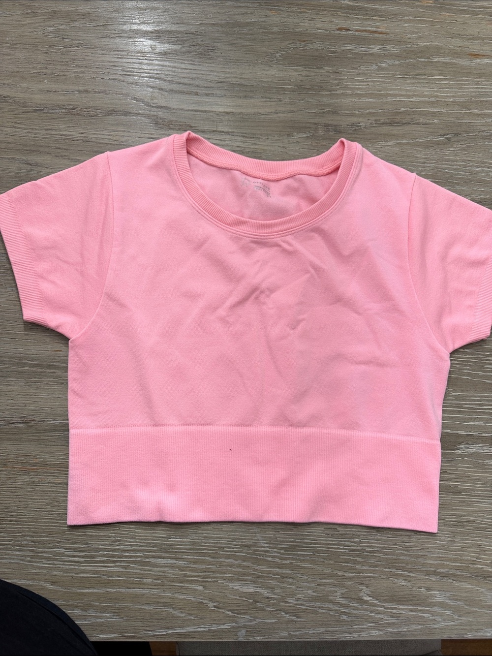 Cropped Crewneck Tee in Light Pink